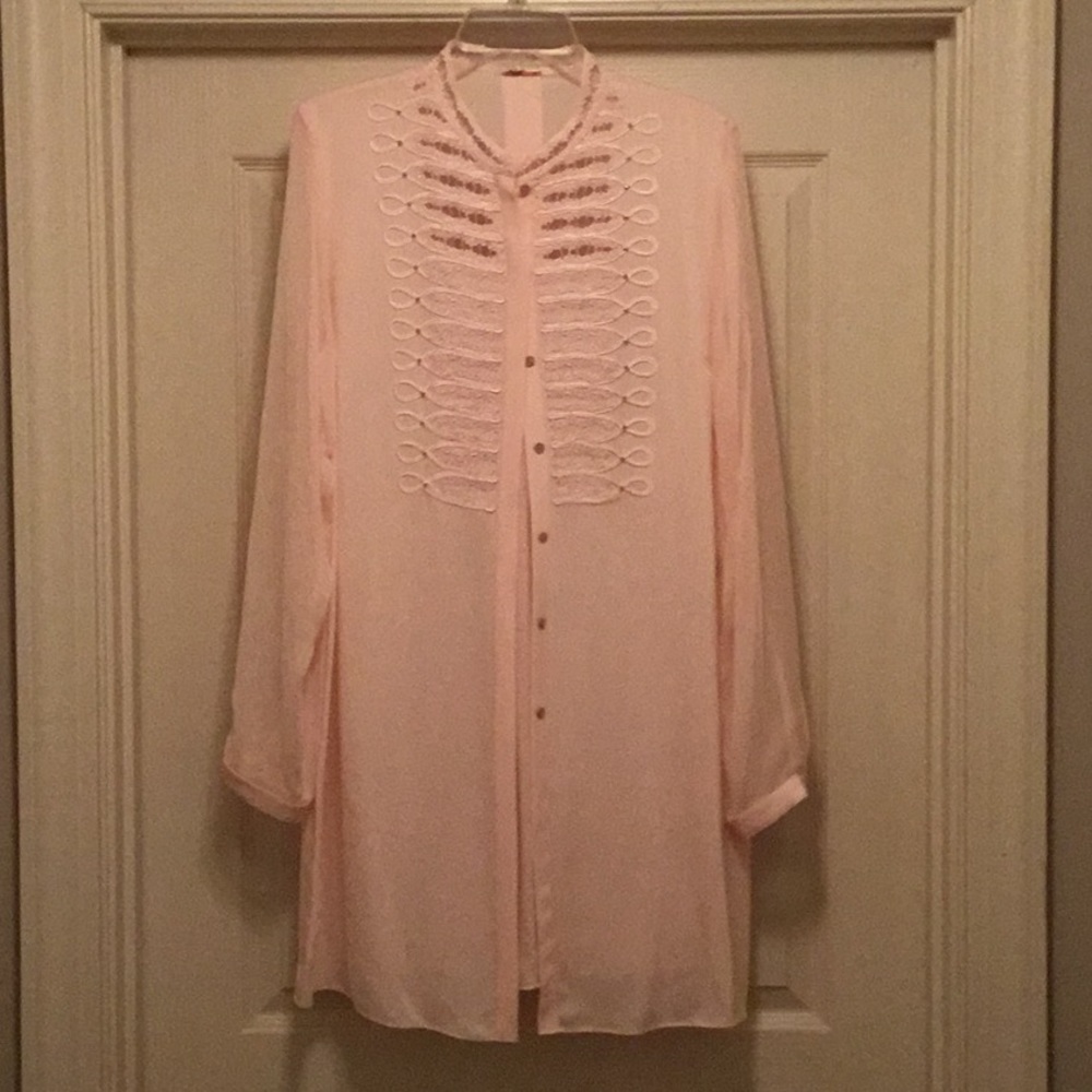 Elie Tahari Divita Pink Blush Silk Blouse